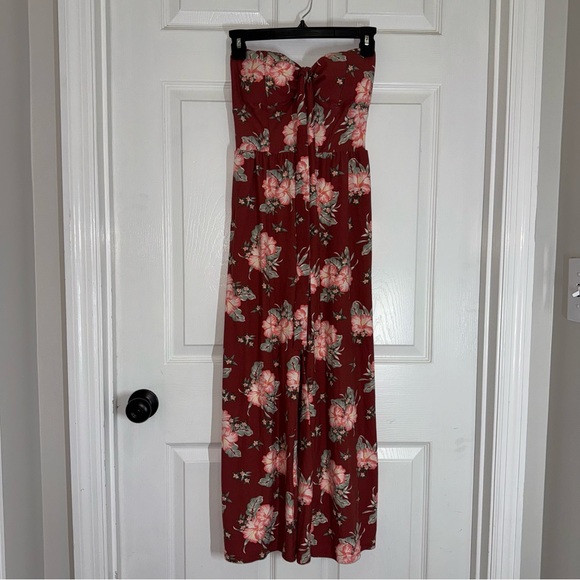 No Boundaries Pants - S53 No Boundaries Muted Red and Pink Floral Jumpsuit Flowing Fit